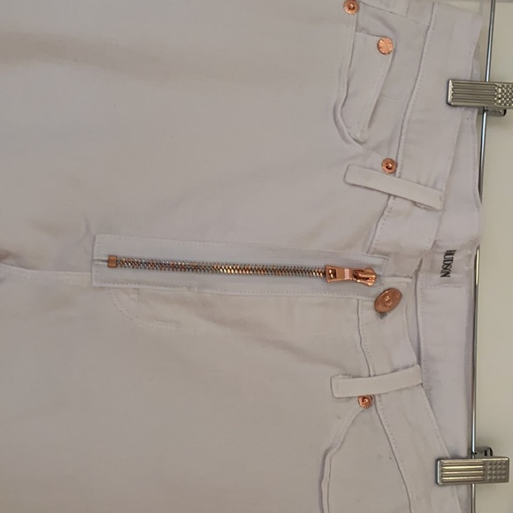 Hudson gold exposed zipper white skinnies size 29 - Picture 2 of 4